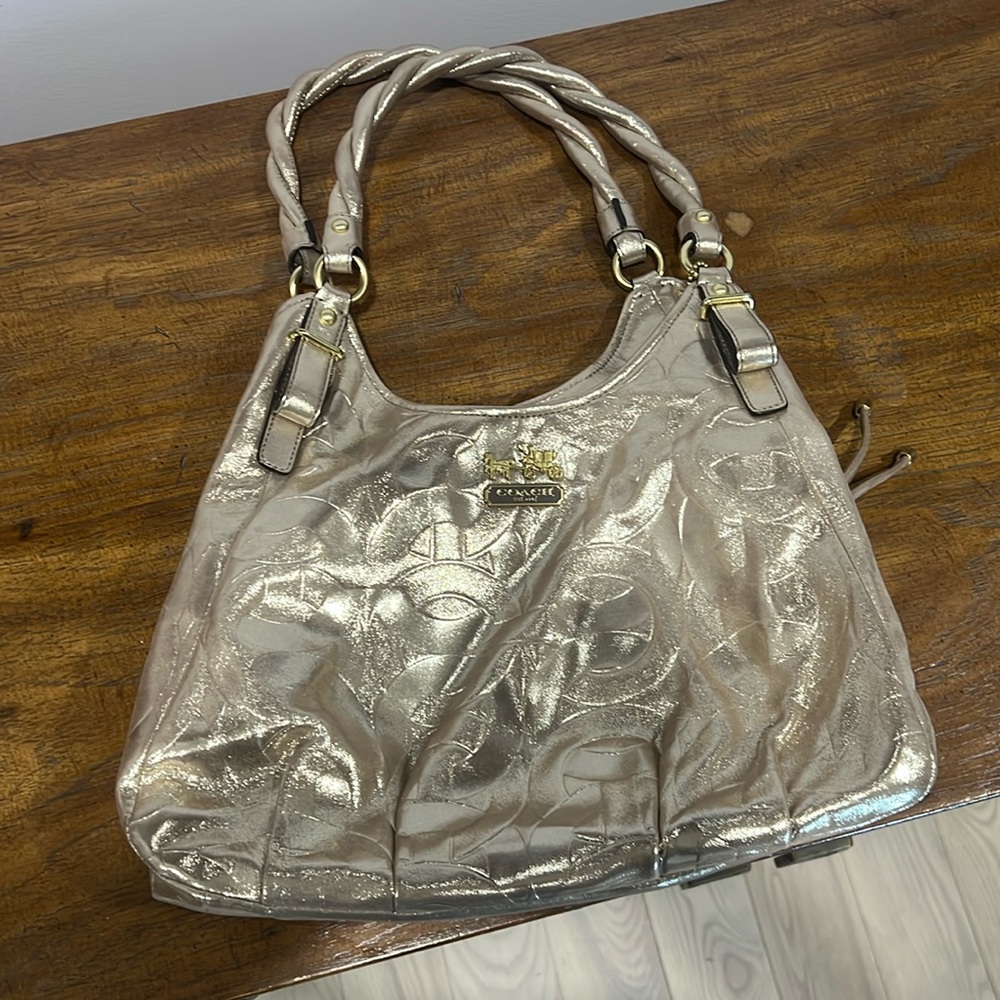 Light Gold Metallic Coach Purse